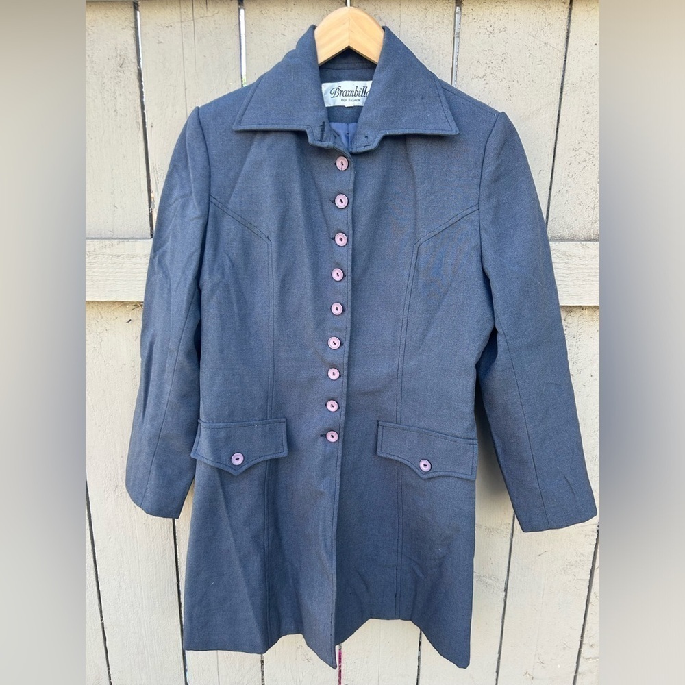 Vintage Brambilla France Coat Trench Military Classic See Measurements for Size